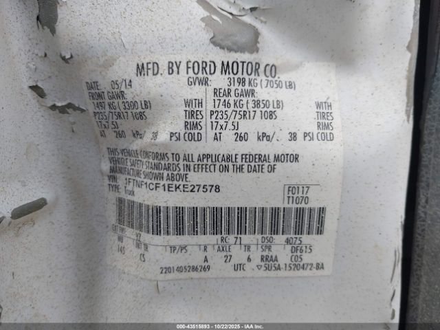 2013 FORD F-150 1FTNF1CF3DKE79051 Photo 8