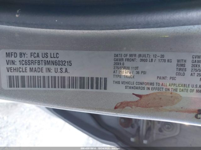 2021 RAM 1500 1C6SRFBT9MN603215 Photo 8