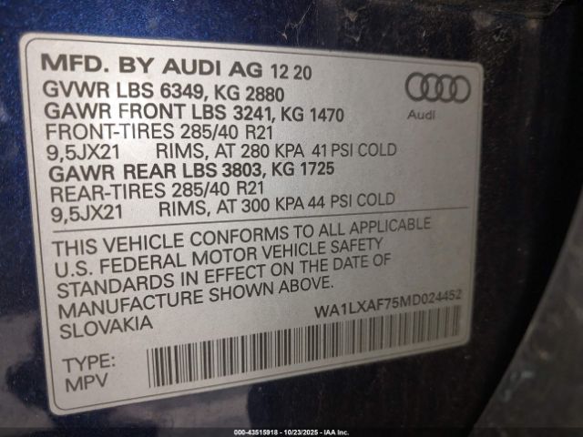 2021 AUDI Q7 WA1LXAF75MD024452 Photo 8