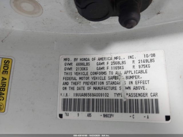 2009 ACURA TL 19UUA86569A009102 Photo 8