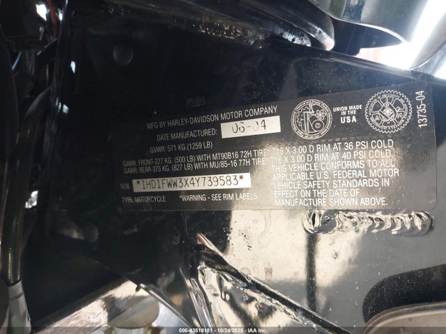 2004 HARLEY-DAVIDSON FLHRI 1HD1FWW3X4Y739583 Photo 9