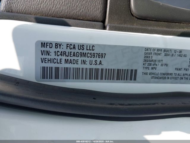 2021 JEEP GRAND CHEROKEE 1C4RJEAG9MC597697 Photo 8