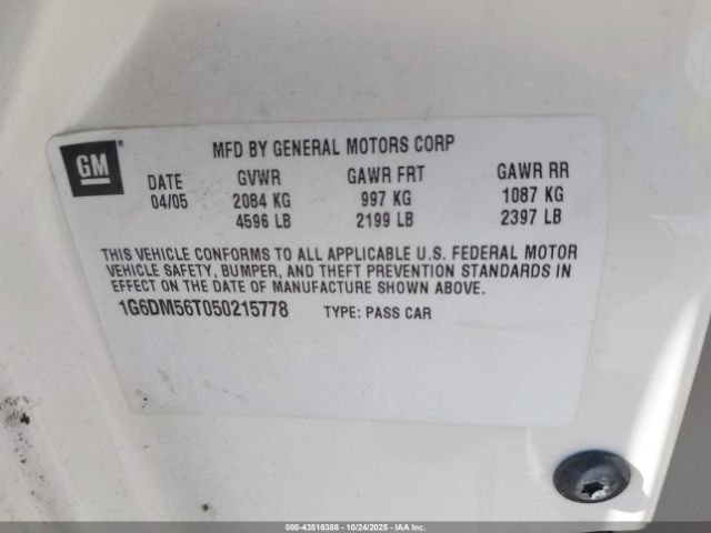 2005 CADILLAC CTS 1G6DM56T050215778 Photo 8