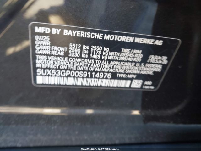 2025 BMW X3 5UX53GP00S9114976 Photo 8