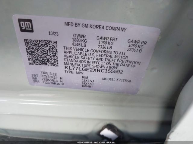2024 CHEVROLET TRAX KL77LGE2XRC155592 Photo 8