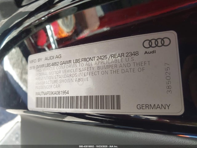 2019 AUDI A5 WAUTNAF59KA081954 Photo 8