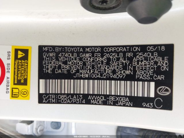 2018 LEXUS ES 300H JTHBW1GG4J2194097 Photo 8