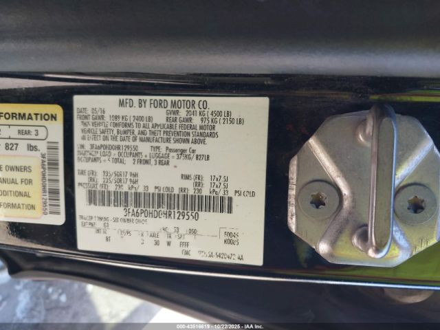 2017 FORD FUSION 3FA6P0HD0HR129550 Photo 8