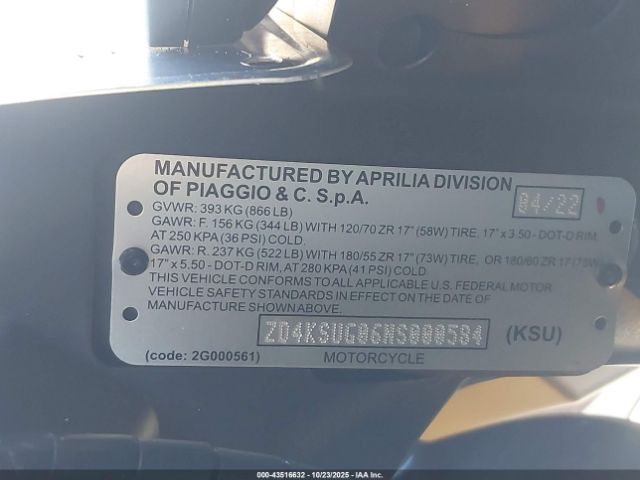 2022 APRILIA RS ZD4KSUG06NS000584 Photo 9