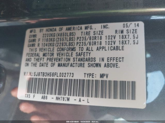 2015 ACURA RDX 5J8TB3H56FL002773 Photo 8