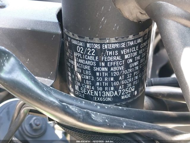 2022 KAWASAKI EX650 ML5EXEN13NDA72503 Photo 9