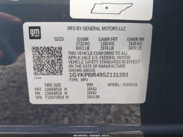 2025 CADILLAC XT6 1GYKPBR49SZ131393 Photo 8