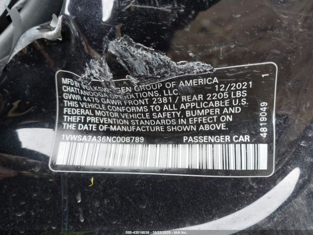 2022 VOLKSWAGEN PASSAT 1VWSA7A36NC008789 Photo 8