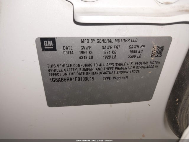 2015 CADILLAC ATS 1G6AB5RA1F0109019 Photo 8