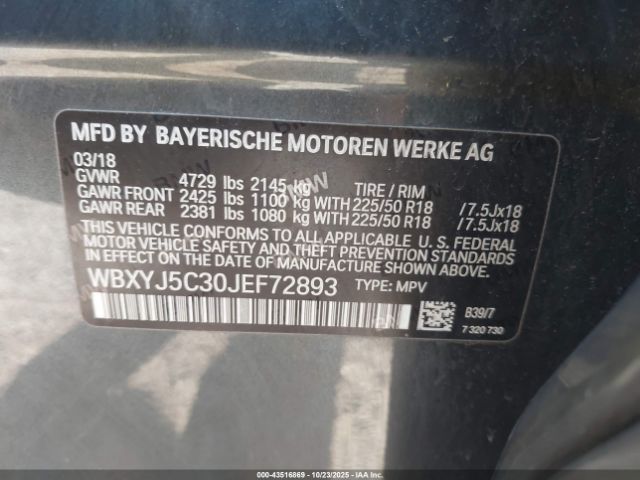 2018 BMW X2 WBXYJ5C30JEF72893 Photo 8