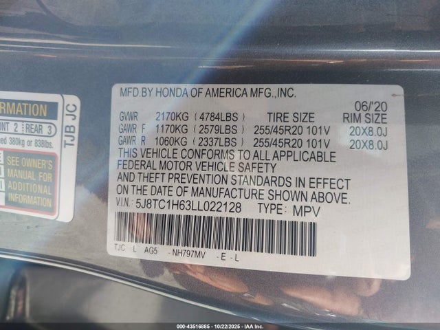 2020 ACURA RDX 5J8TC1H63LL022128 Photo 8