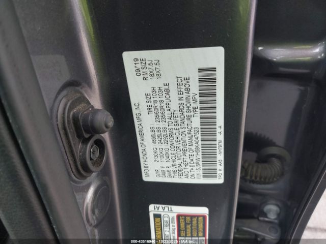 2019 HONDA CR-V 5J6RW1H58KA047523 Photo 8