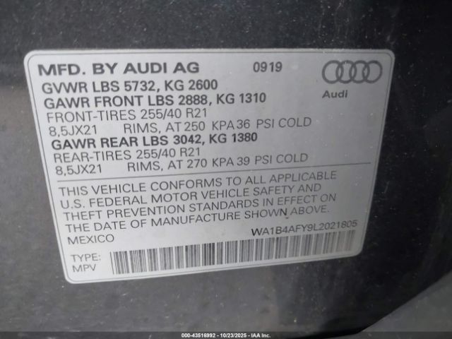 2020 AUDI SQ5 WA1B4AFY9L2021805 Photo 8