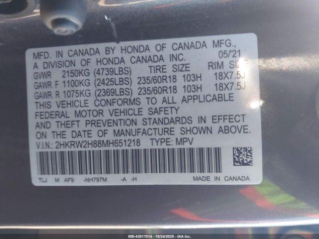 2021 HONDA CR-V 2HKRW2H88MH651218 Photo 8