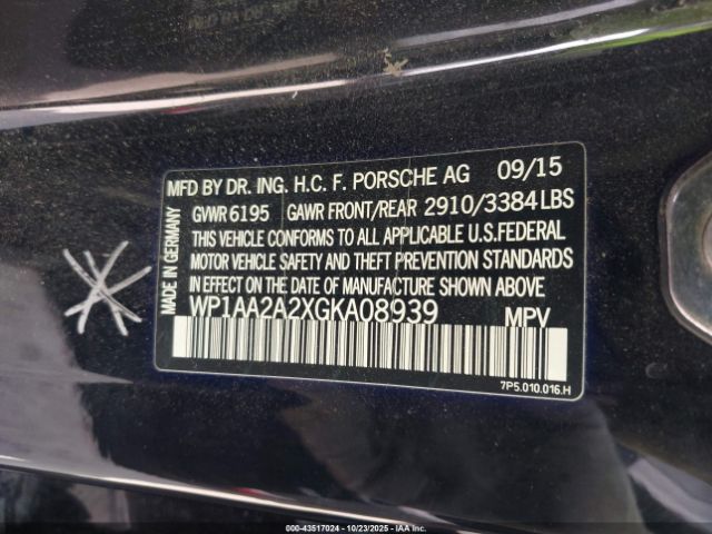 2016 PORSCHE CAYENNE WP1AA2A2XGKA08939 Photo 8