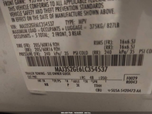 2020 FORD ECOSPORT MAJ3S2GE6LC354537 Photo 8