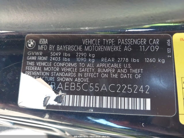 2010 BMW 650I WBAEB5C55AC225242 Photo 8