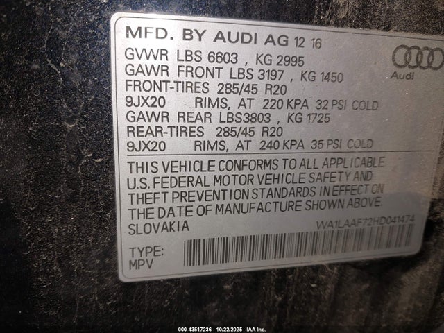 2017 AUDI Q7 WA1LAAF72HD041474 Photo 8