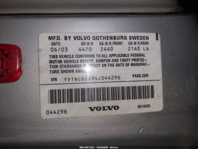 2004 VOLVO C70 YV1NC62D94J044296 Photo 8