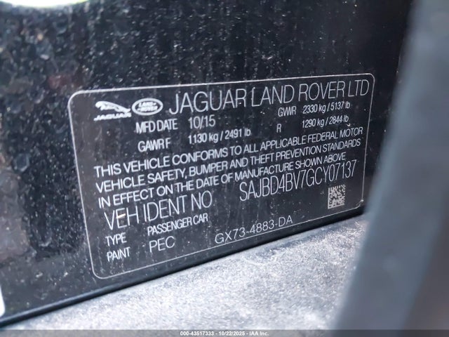 2016 JAGUAR XF SAJBD4BV7GCY07137 Photo 8