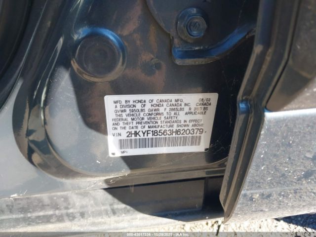 2003 HONDA PILOT 2HKYF18563H620379 Photo 8