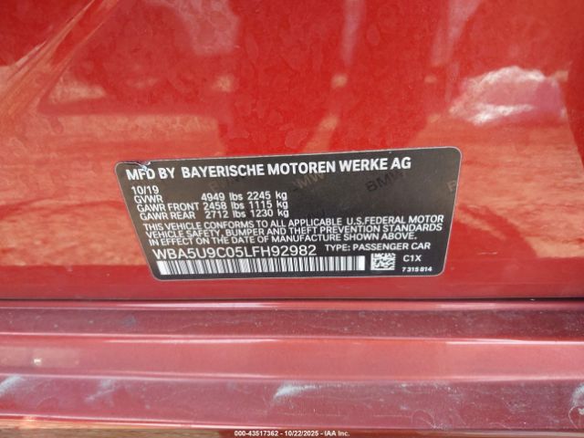 2020 BMW 3 SERIES WBA5U9C05LFH92982 Photo 8