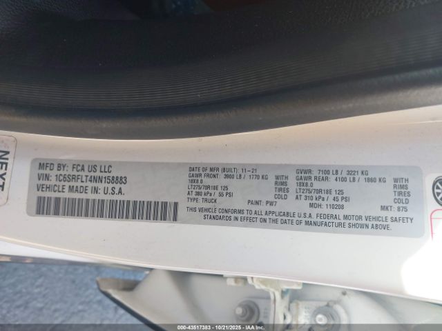 2022 RAM 1500 1C6SRFLT4NN158883 Photo 8