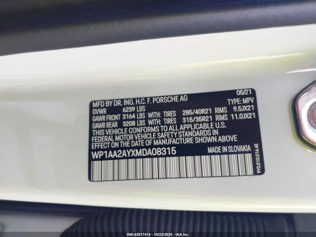 2021 PORSCHE CAYENNE WP1AA2AYXMDA08315 Photo 8