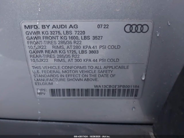 2023 AUDI E-TRON S SPORTBACK WA13CBGE3PB001184 Photo 8