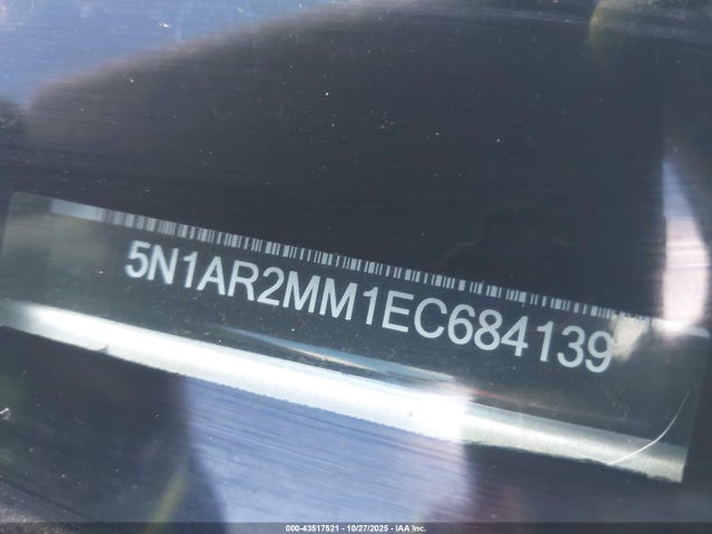 5N1AR2MM1EC684139 Nissan Pathfinder Platinum/s/sl/sv