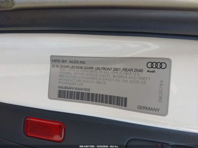 2019 AUDI S4 WAUB4AF41KA047609 Photo 8