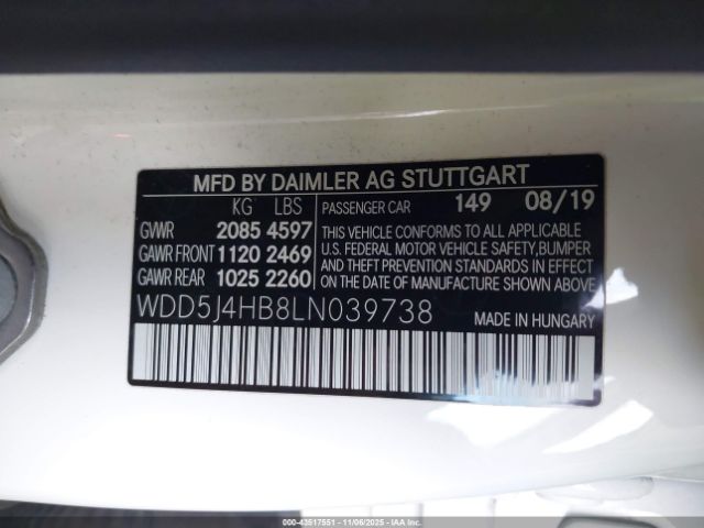 2020 MERCEDES-BENZ CLA 250 WDD5J4HB8LN039738 Photo 8