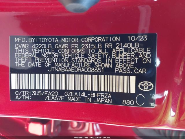 2024 TOYOTA GR COROLLA JTNABAAE0RA008651 Photo 8