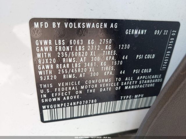 2022 VOLKSWAGEN ID.4 WVGUNPE24NP070780 Photo 8