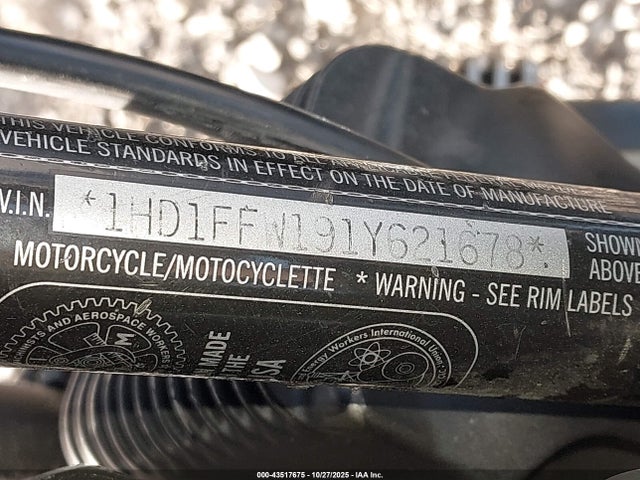 Продаж на аукціоні авто 2001 Harley-davidson Flhtci, vin: 1HD1FFW191Y621678, номер лоту: 43517675