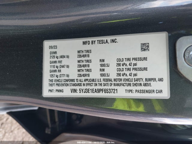2023 TESLA MODEL 3 5YJ3E1EA9PF653721 Photo 8