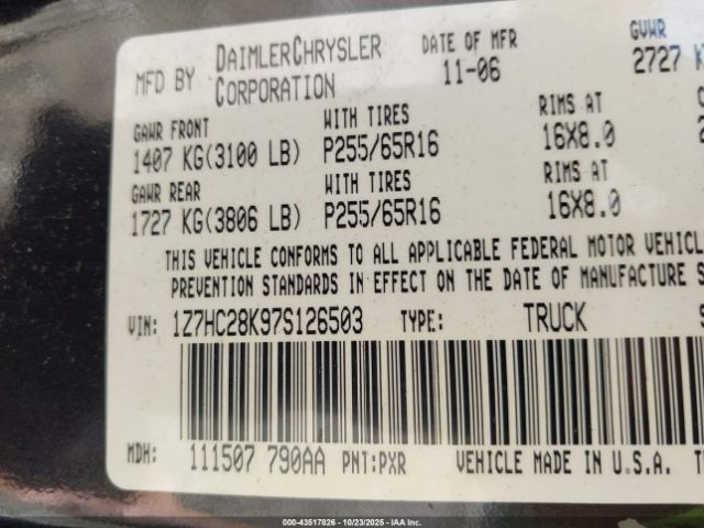 2007 MITSUBISHI RAIDER 1Z7HC28K97S126503 Photo 8