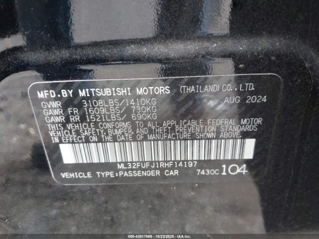 2024 MITSUBISHI MIRAGE G4 ML32FUFJ1RHF14197 Photo 8