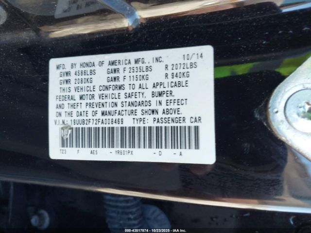 2015 ACURA TLX 19UUB2F72FA008469 Photo 8