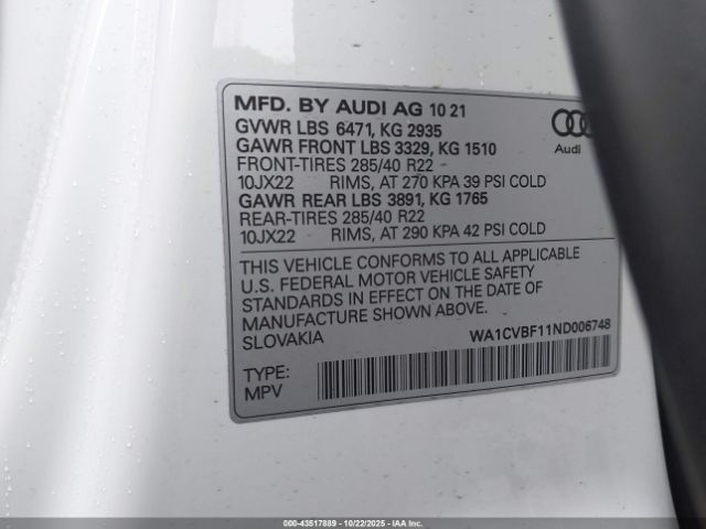 2022 AUDI Q8 WA1CVBF11ND006748 Photo 8