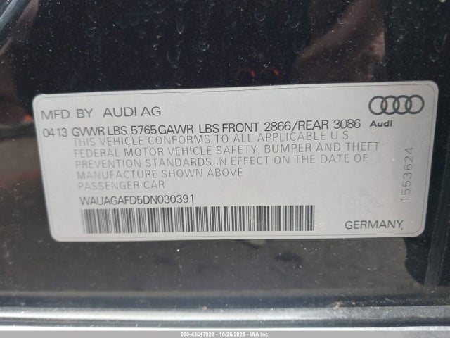 2013 AUDI A8 WAUAGAFD5DN030391 Photo 8