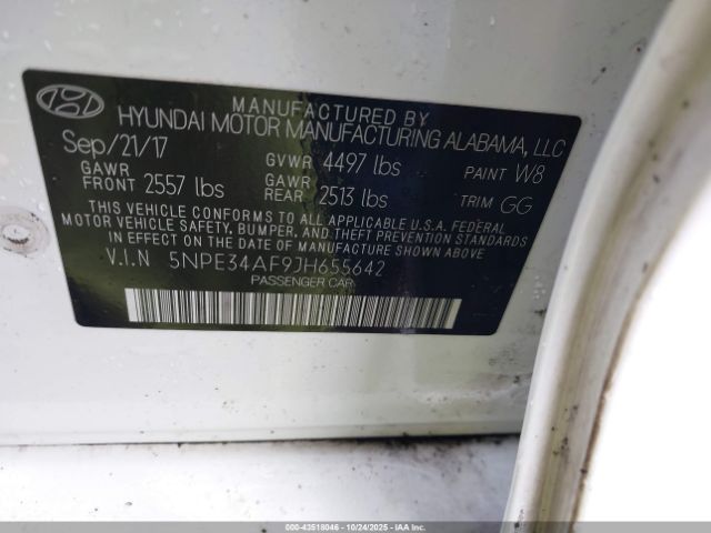 2018 HYUNDAI SONATA 5NPE34AF9JH655642 Photo 8