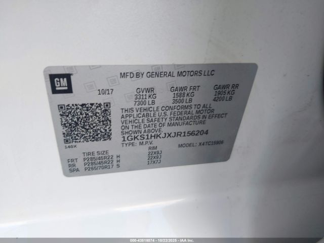 2018 GMC YUKON XL 1GKS1HKJXJR156204 Photo 8