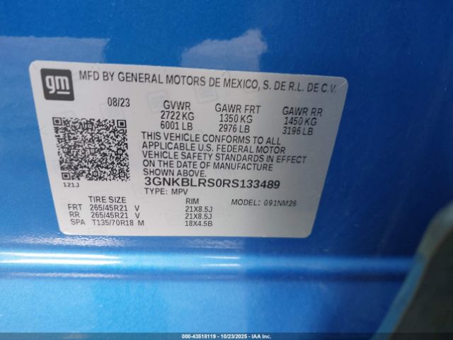 2024 CHEVROLET BLAZER 3GNKBLRS0RS133489 Photo 8