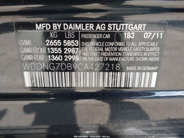 2012 MERCEDES-BENZ S 550 WDDNG7DB9CA427218 Photo 8